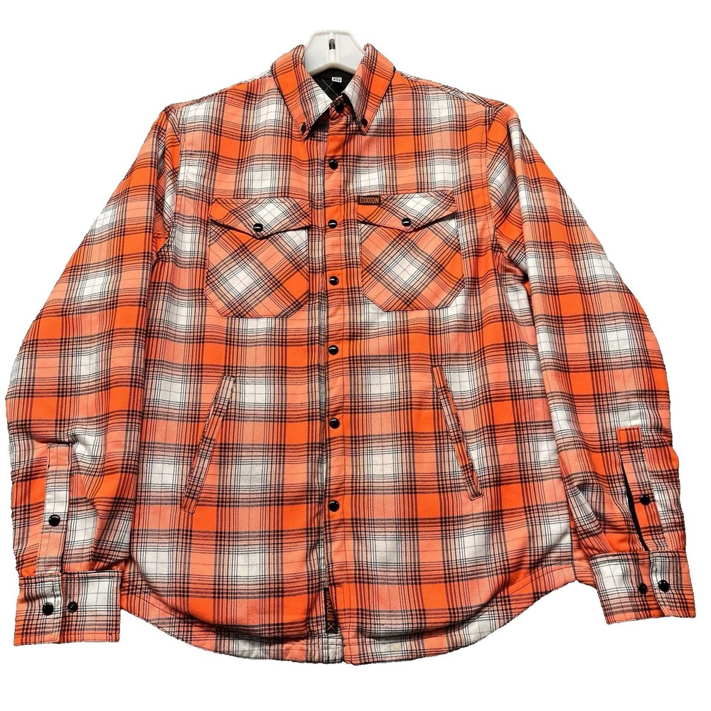 Dixxon Flannel Guardian Reversible Jacket Mens S Orange Black Quilted Snap NWT